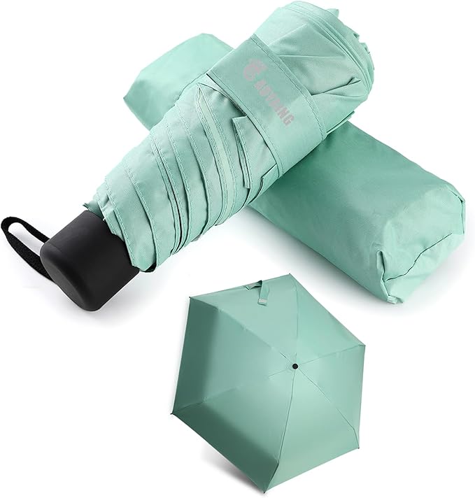 GAOYAING Compact Travel Umbrella with Case Sun&Rain Lightweight Small and Compact Suit for Pocket