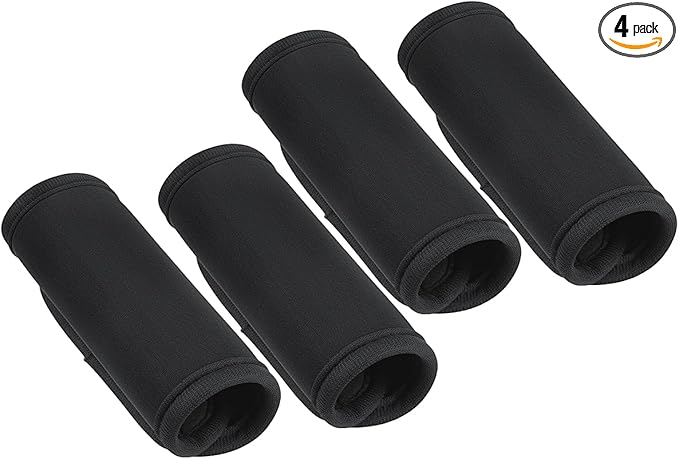 4 Pcs Neoprene Luggage Handle Wrap for Suitcase Luggage Tags Identifiers Bulk Luggage Handle Wrap Luggage Tag Wraps Travel Accessories (Black)