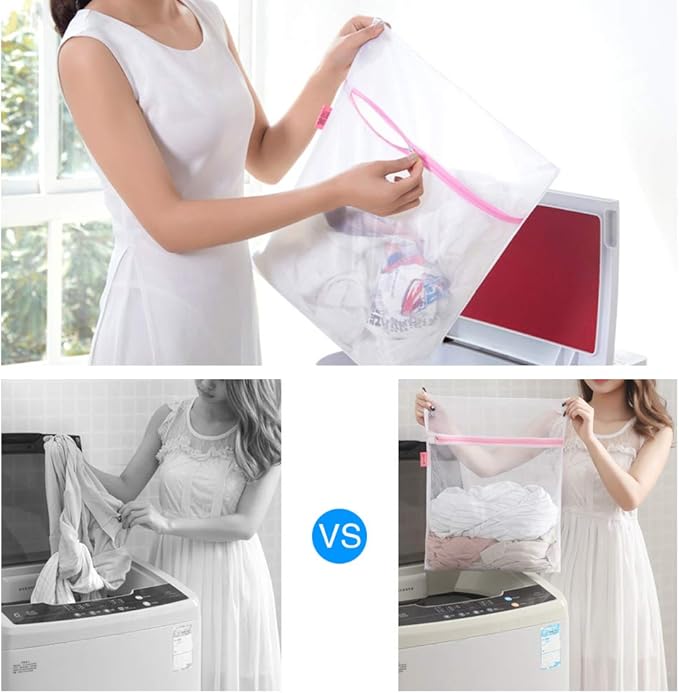 GOGOODA Mesh Laundry Bags for Delicates Durable Protective Wash Bags Travel Storage Bags for Intimates Lingerie, 5PCS (1XXL,2L,2M)