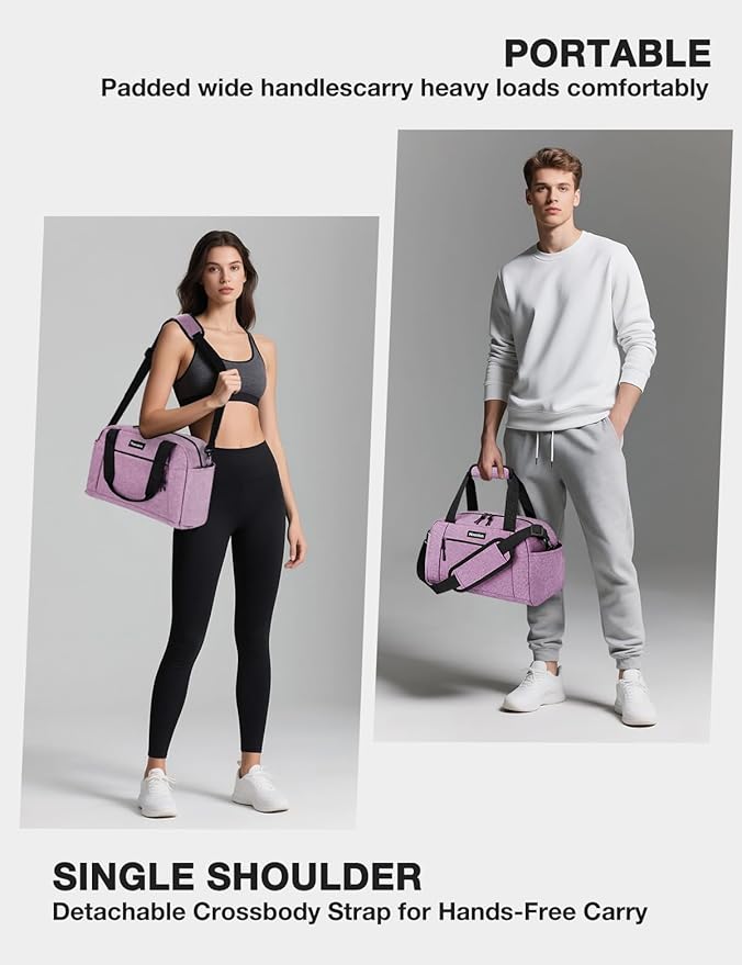 Noozion 14 inch Small Gym Bag for Women & Men, Lightweight Carry On Mini Duffle Bag with Multiple Pockets, Sports Bag for Travel and Workout.