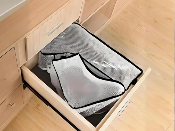 Hewnda Portable 2 Pack Boots Storage,Short Portable waterproof storage bags are used for travel storage, under the bed,wardrobe and shoe cabinet (Black Edge), VDF-1035