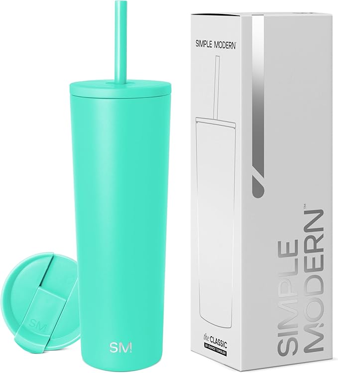Simple Modern Classic Tumbler with Straw Lid | Insulated Iced Coffee Cup Reusable Stainless Steel Water Bottle Travel Mug | Gifts for Women Men Her Him | 28oz | Tropical Wave