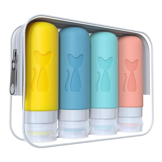 TSA Approved 3oz Leakproof Travel Bottles for Toiletries, Refillable Containers for Shampoo Conditioner Lotion Body Wash(Multicolored B)