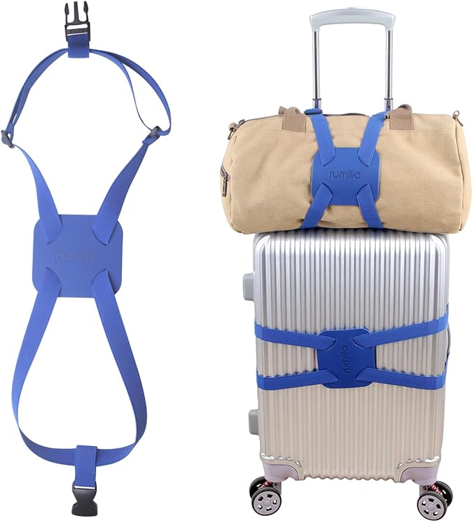 Luggage Straps for suitcases，Luggage Straps Bag Bungee， LAdd a Bag Easy to Travel Suitcase Elastic Strap Belt (Blue Luggage strap-1PCS)