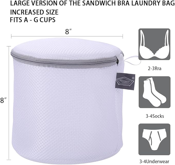 Kimmama Lingerie Bags for Washing Delicates, Garment Bag for Washing Machine, Mesh Laundry Bags for Cleaning Clothes, Coat, Dress, Sweater, Shirts, Toys, 3L