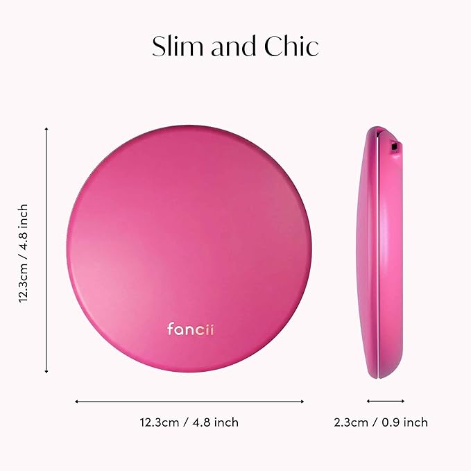 Fancii Taylor Compact Travel Mirror with Light, Rechargeable, 10x /1x Magnifying, 3 LED Light Settings - Best for Makeup, On The Go Touch-Ups, (Magnolia Burst)