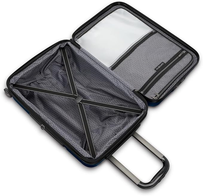 Samsonite Octiv Lightweight Hardshell 21-Inch Pro Carry-On Luggage - Durable & Impact Resistant, 360° Aero Trac Spinner Wheels, Adjustable Handle, Expandable Suitcase, TSA Approved Lock - Blue