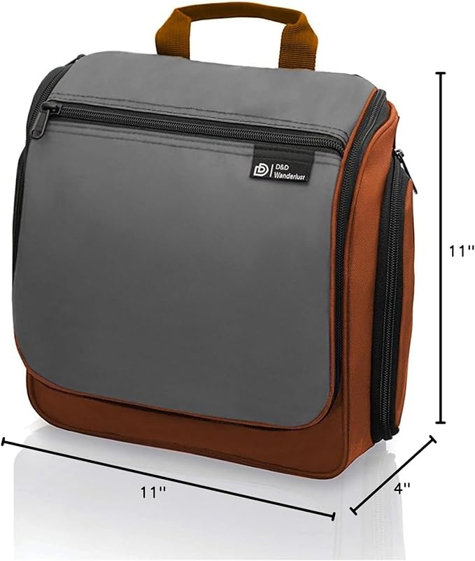 D&D Wanderlust D&D Hanging Travel Toiletry Bag for Men and Women – Cosmetics, Makeup and Toiletries Organizer Kit with 10 Compartments