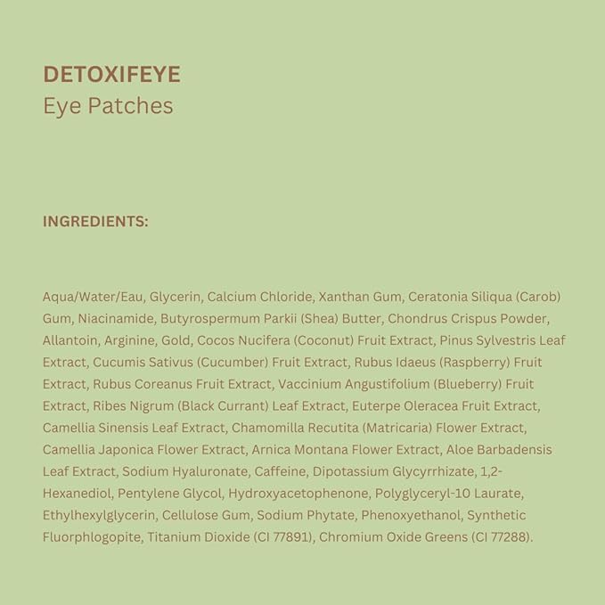 Pixi DetoxifEYE Depuffing Hydrogel Under-Eye Patches, Cucumber, Hyaluronic Acid & Caffeine for Puffy Eyes and Dark Circles, Hydrate Eye Area, 30 Pairs, 60 Patches