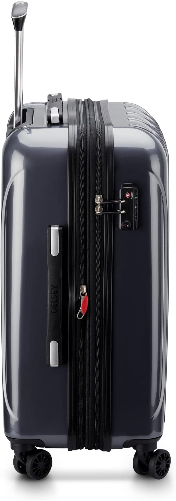 DELSEY PARIS Helium Aero Hardside Expandable Luggage with Spinner Wheels, Titanium, Carry-On Plus 21 Inch