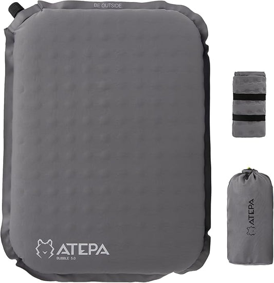 ATEPA Inflatable Seat Cushion, Self-Inflating Portable Stadium Airplane Travel Foam Cushion Pad for Camping, Sports Events, Outdoor