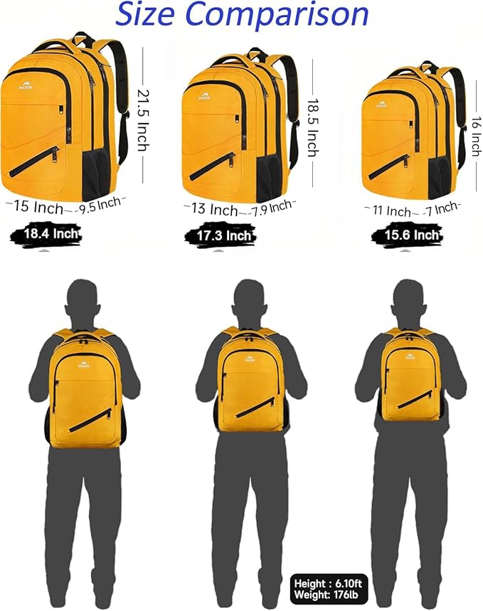 MATEIN 17 Inch Travel Backpack, Water Resistant Commute Work Carryon Bag with Anti Theft Pocket & Luggage Sleeve, Fashion Large College Laptop Daypck, Warm Gifts Backpack for Men Women