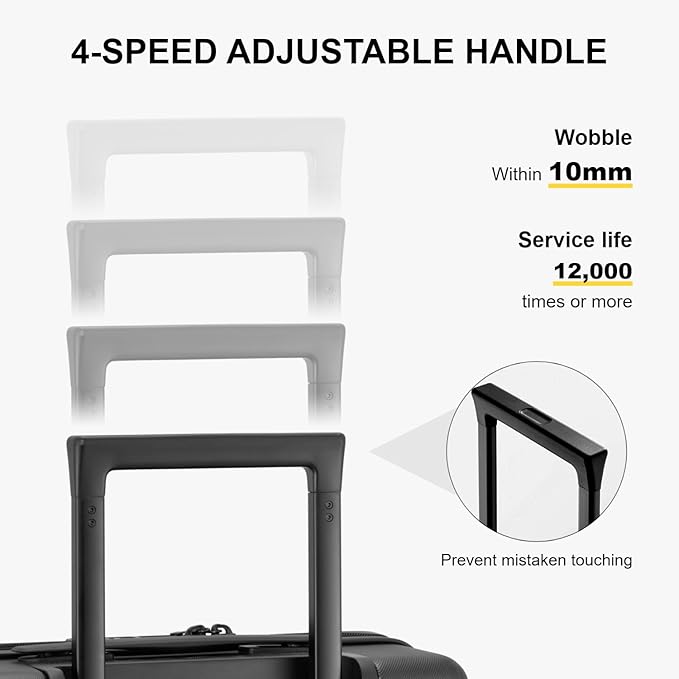 LEVEL8 Rolling Carry on Luggage Airline Approved, Carry-on Suitcases with Wheels, Lightweight Luminous Textured Luggage for Men Women, Tsa Lock, 20 Inch, Dark Grey