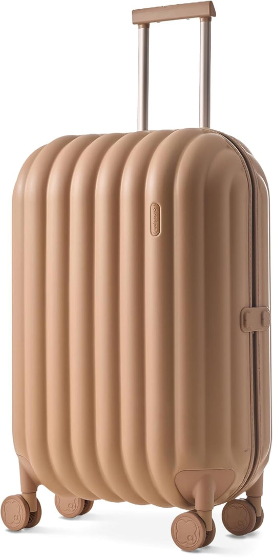 artrips Checked Luggage 24 Inch, Lightweight Hard Shell Suitcase with Spinner Wheels, Medium Travel Suitcase for 4–7 Day Trips, Brown