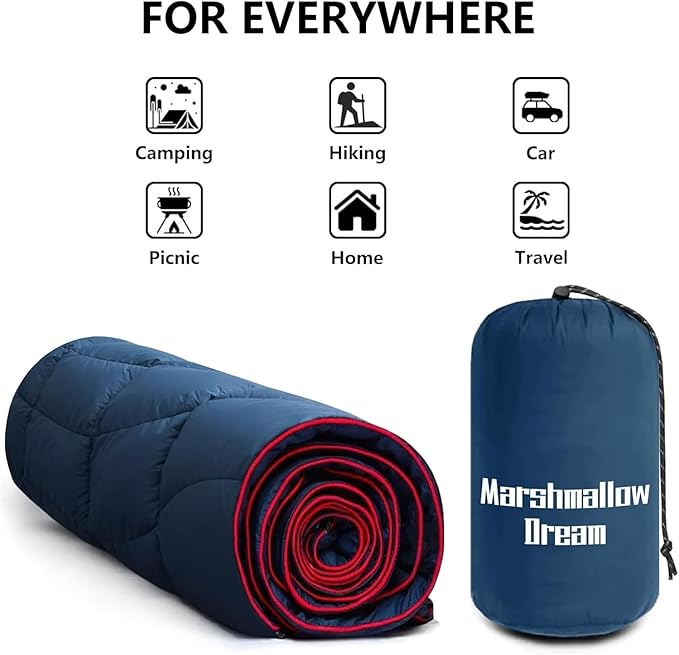 Camping Blanket,MINI Puffy Blanket Lightweight Windproof Water Resistant for Outdoors,Hiking,Beach,Car,Picnic,Stadium