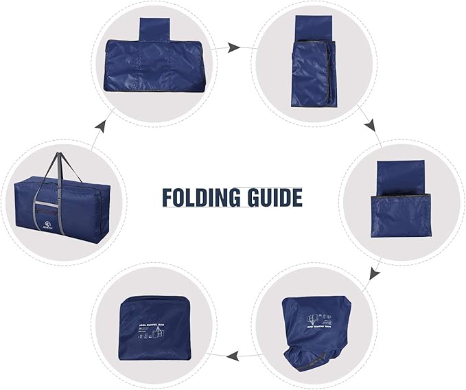 REDCAMP Foldable Extra Large Duffle Bag 100L/31 Inch, Lightweight Travel Duffel Bag with Adjustable Strap for Men Women,Dark Blue