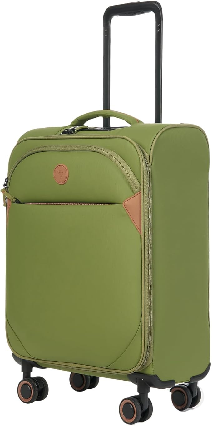 Verage Cambridge Lightweight Carry On Luggage,Softside Expandable Suitcase with Spinner Wheel (20-Inch, FERN GREEN)