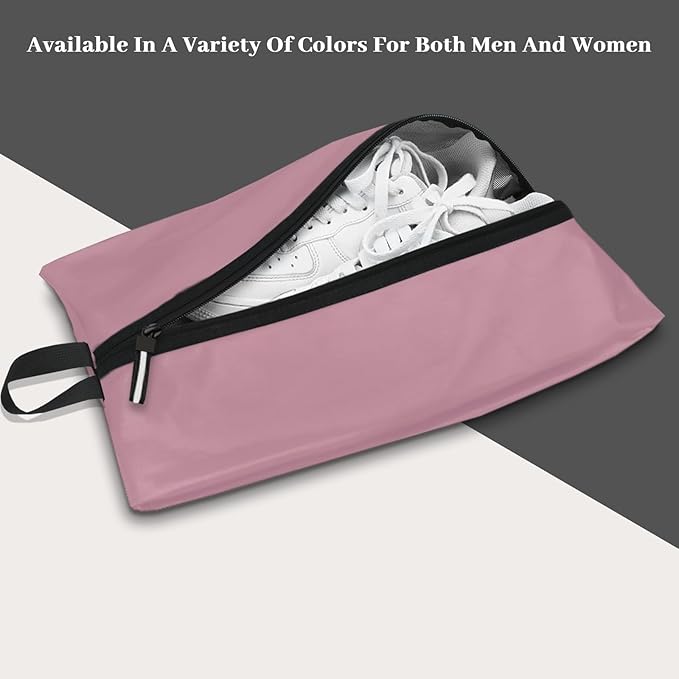 Shoe Bags for Travel Large Capacity Oxford Fabric Portable Shoe Bags, Multi-Functional Dust-Proof and Waterproof Men & Women Travel Shoe Bag for Packing in Suitcase(Pink, 1-Pack)