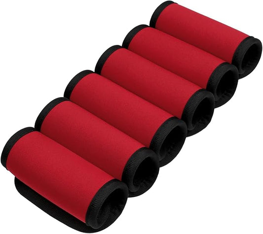 6 Pack Luggage Handle Wrap, Luggage Handle Wraps for Suitcase, Deep Red Luggage Tags, Suitcase Tags identifiers for Travel Accessories