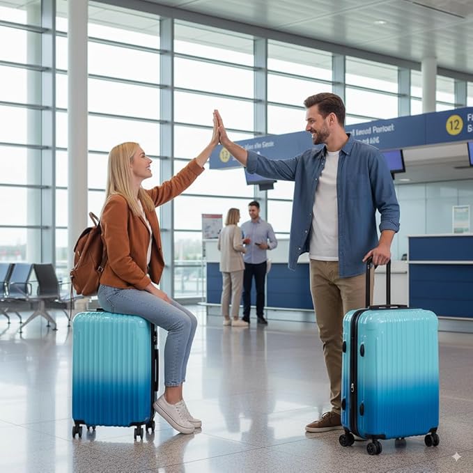 Carry on Luggage 2 Piece（20in/24inch - Airline Approved Suitcases with Spinner Wheels, Built-In TSA Lock，Hard Shell Expandable Suitcases