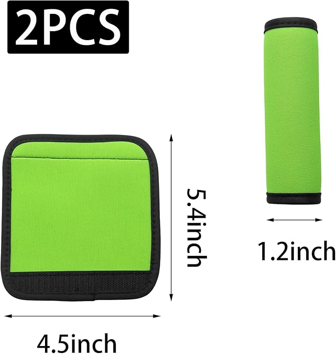2pcs Light Green Luggage Handle Wraps for Suitcase- Soft Suitcase Handle Covers for Travel Accessories（ Bright Color for Suitcase Tags Identifiers ）