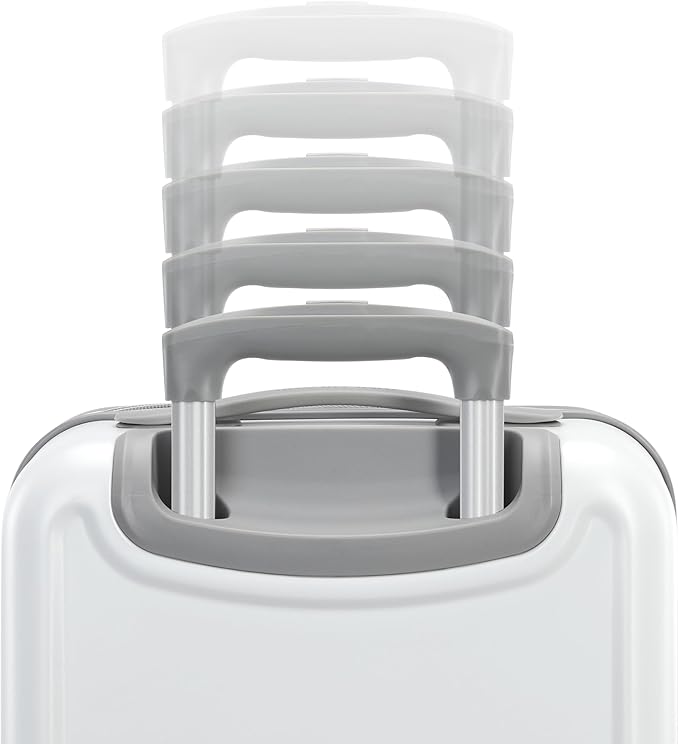 American Tourister Fathead Underseater Carry-On Luggage - Airline Approved - Customize with Favorite Sports or Character Decal - Durable ABS Hardshell - RightHeight™ Adjustable Handle - White