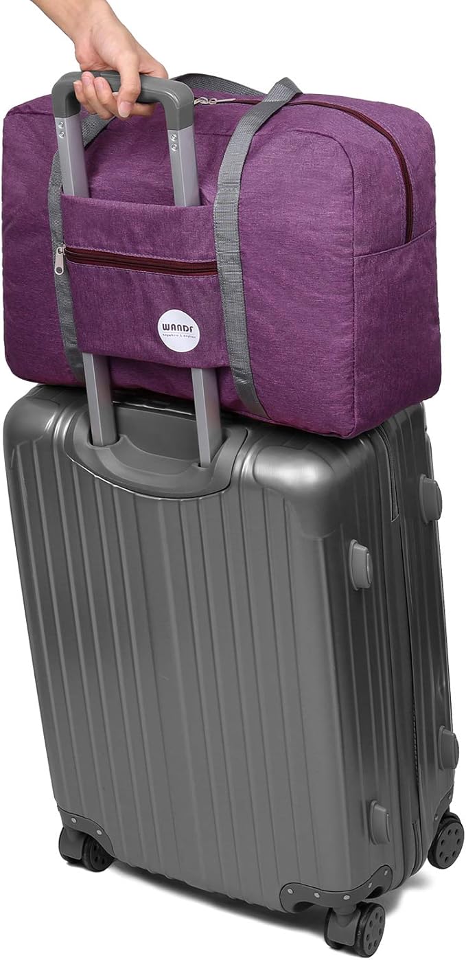 WANDF For Spirit Airlines Personal Item Bag 18x14x8 Travel Duffel Bag Underseat Foldable Carry-on Luggage for Women