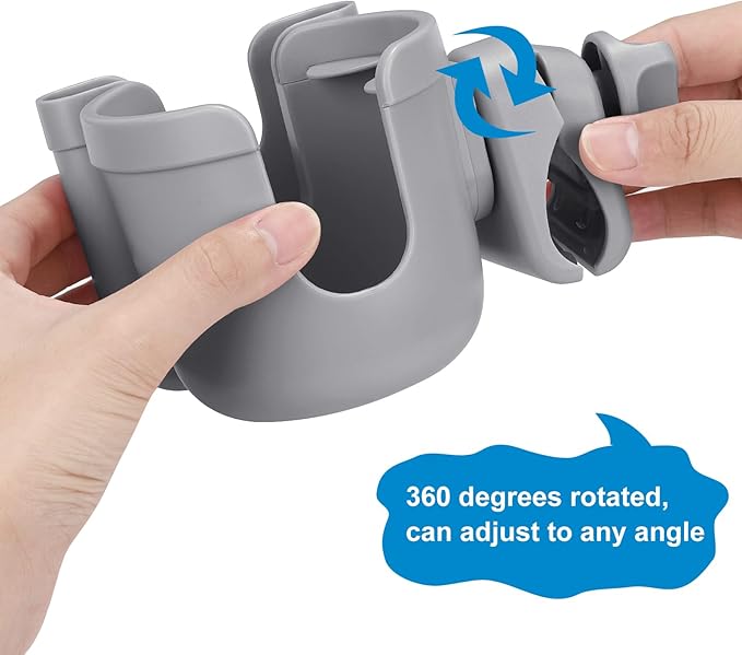 Accmor Stroller Cup Holder with Phone Holder, Bike Cup Holder, Universal Cup Holder for Uppababy Nuna Doona Strollers, 2-in-1 Cup Phone Holder for Stroller Bike Wheelchair Walker Accessory