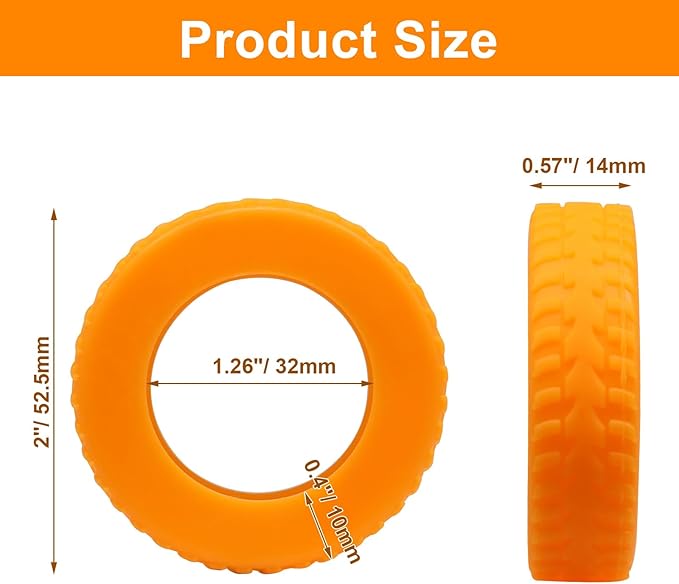 Hordion 8PCS Luggage Wheel Covers, Silicone Wheel Protector Covers Anti Scratch Noise Reduction Carry On/Travel Suitcase Wheel Protector for Luggage Suitcases Office Chair Caster Wheels, Orange