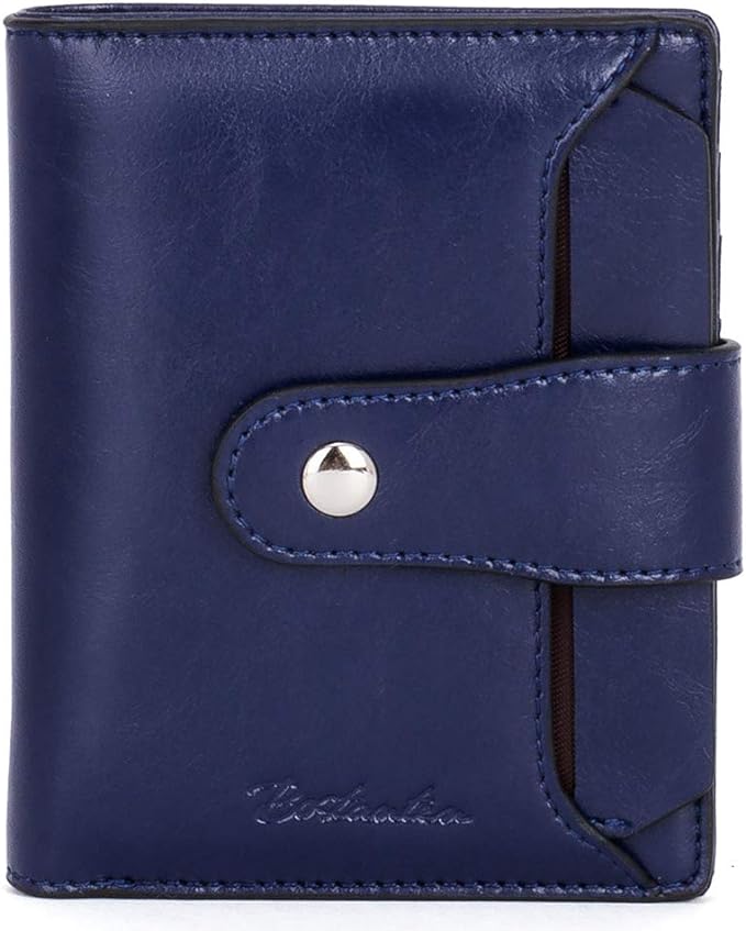 BOSTANTEN Women Leather Wallet RFID Blocking Small Bifold Zipper Pocket Wallet Card Case Purse with ID Window