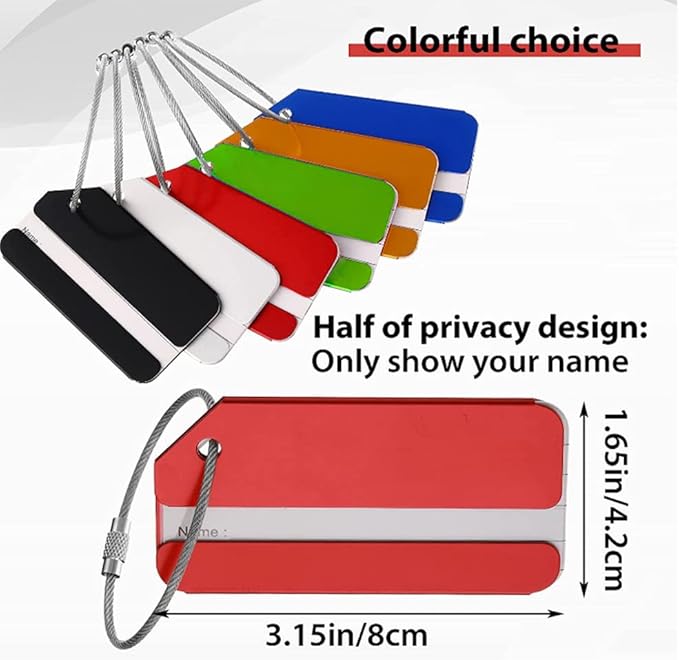 2Pack Red Aluminum Luggage Tag for Luggage Baggage Travel Identifier by Ovener