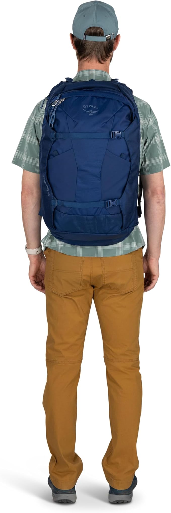 Osprey Farpoint 40L Men's Travel Backpack - Carry On Bag with Laptop Sleeve and Toiletry Pocket, Cascade Blue/Torrent Blue