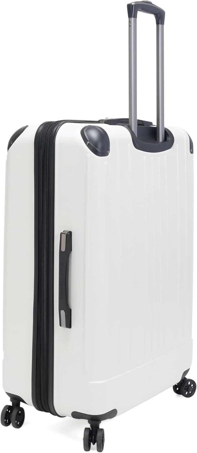 Kenneth Cole Reaction Flying Axis 28" Hardside Expandable 8-Wheel Spinner Check-Size Luggage, Coconut White