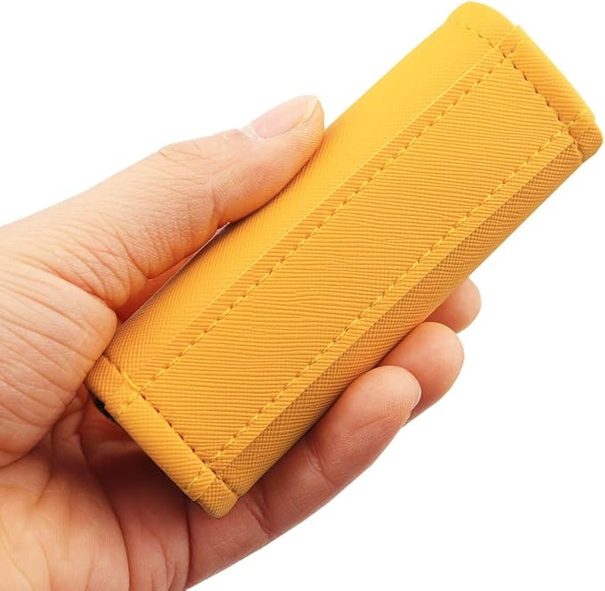 Luggage Handle Wrap 5 Pack-Leather Luggage Handle Wraps for Suitcase/Handbag/Duffel Bag/Car Bright Luggage Identfier/Handle Covers/Grips Luggage Accessories for Travel 3.0 (Yellow)