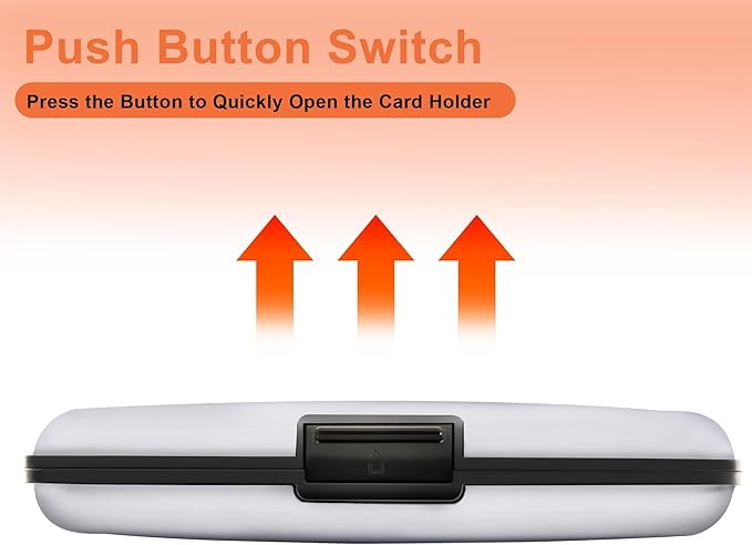 Mayski Credit Card Holder, RFID Blocking, Aluminum Alloy Hard Case, Small Mini Business Metal Wallet for Women Men, Silver