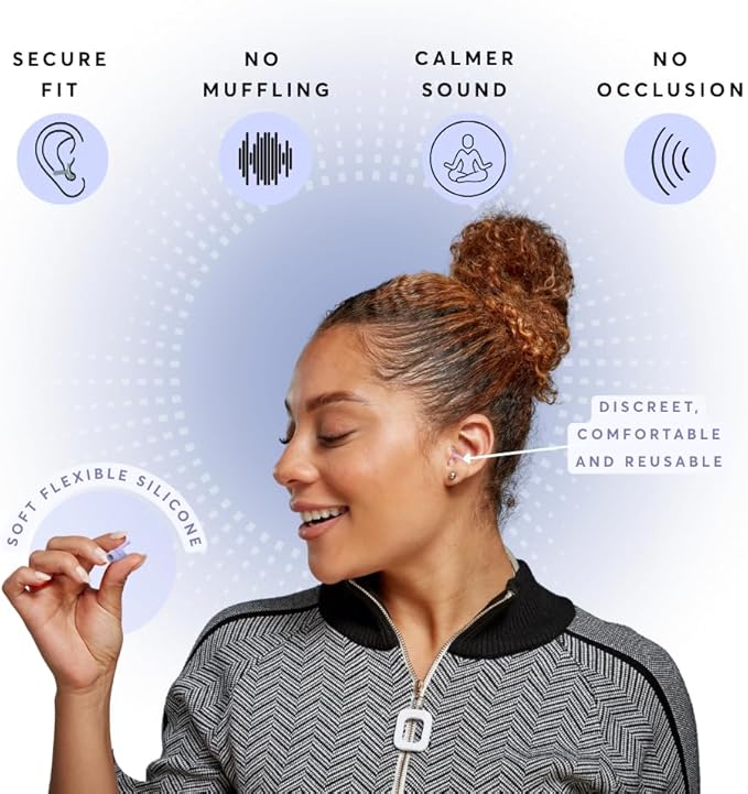 Flare Calmer | Ear Plugs Alternative | Daily Noise Relief | Sound Sensitivity | Stress Relief | No Muffling | Improve Wellbeing | Comfy, Reusable, Soft Silicone Earplugs | Original Mint