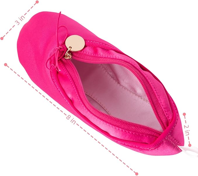 Ballet Dance Shoe Makeup Bag For Little Girls, Ballerina Slipper Makeup Pouch Bag, Ballet Pointe Shoes Gifts (Hot Pink)