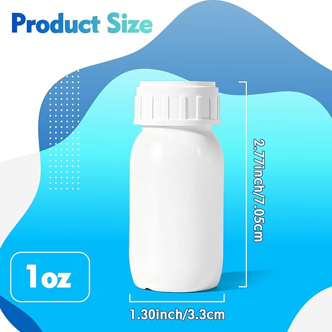 6Pack 1oz Plastic Small Travel Bottles - Empty Containers with Lids, EVOH High Barrier Leak Proof Liquid Storage for Toiletries Samples
