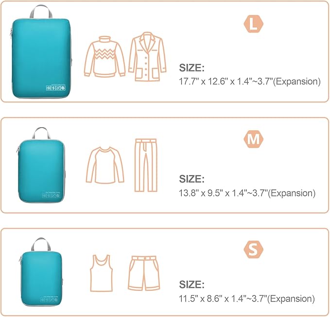 Cambond Compression Packing Cubes for Travel Women - Lightweight Luggage Organizers Bag Packing Cubes for Carry on Suitcases