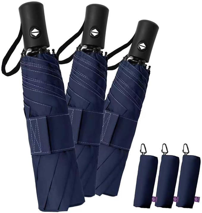 Compact Travel Windproof Umbrella, 43" Auto open/close Folding Quick Dry Umbrellas for Rain, Lightweight Portable Small for Backpack Car, Thoughtful Gift for Women Men Kids, TSA Approved