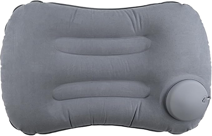 Alovexiong Inflatable Camping Pillow - Ultralight Travel Air Pillows for Neck Lumbar Support, Press-to-Inflate Design, Blow Up Pillow for Camping, Hiking, Backpacking (Grey)