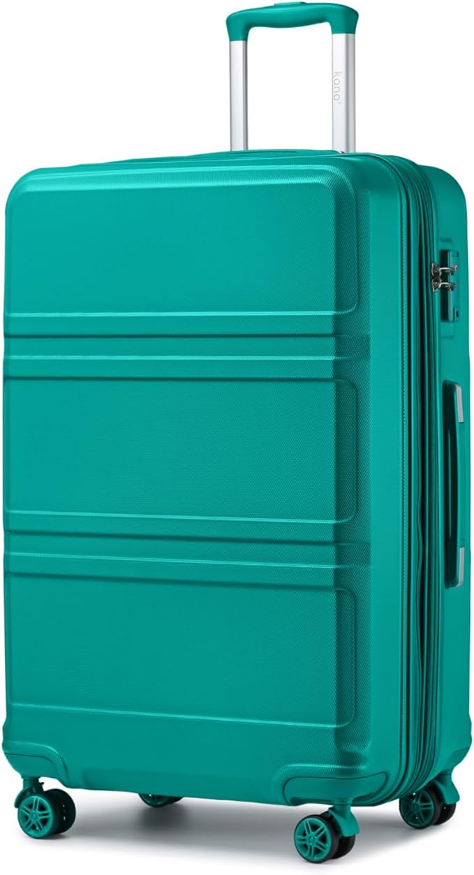 Kono 28 Inch Luggage Expandable Suitcase with Spinner Wheels TSA Lock Lightweight PC+ABS Hardside Large Checked Luggage Durable Rolling Suitcase Turquoise