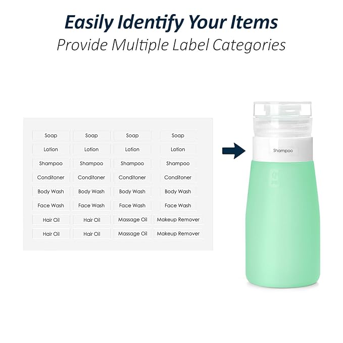 PACKISM 5 Pack TSA Approved Toiletry Bag with Bottles - Leakproof 3oz Silicone Travel Container Kit for Toiletries, Clear Quart Size Bag for Shampoo Conditioner Lotion (BPA Free)