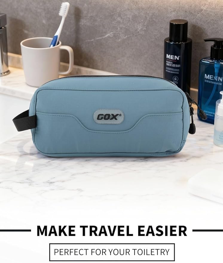 GOX Travel Toiletry Bag Dopp Kit Case for Men Multifunction Packing Organizer Pouch (Haze Blue)