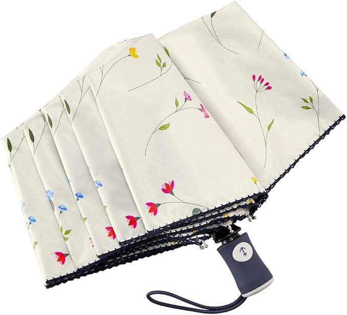DBA FDJASGY Sun Umbrella Compact Folding Travel Umbrella Auto Open and Close for Windproof, Rainproof & 99.9% UV Protection Parasol with Black Anti-UV Coating