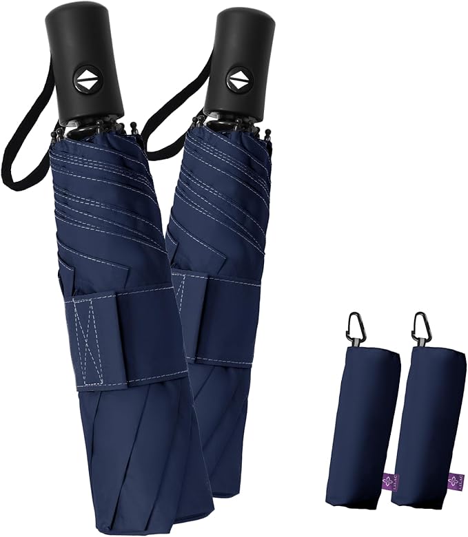 Compact Travel Windproof Umbrella, 43" Auto open/close Folding Quick Dry Umbrellas for Rain, Lightweight Portable Small for Backpack Car, Thoughtful Gift for Women Men Kids, TSA Approved