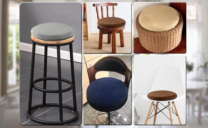 Sigmat Memory Foam Seat Cushion Anti-Slip Soft Round Stool Cushion Chair Pad 15 Inch Geometric
