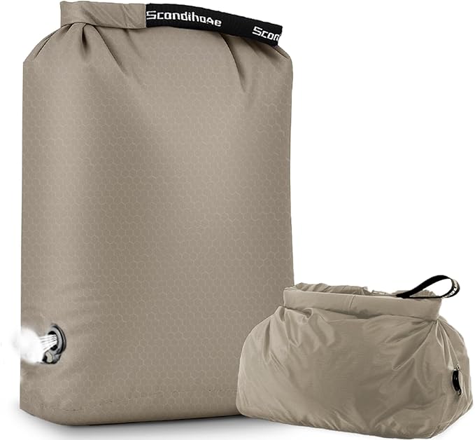 Travel Compression Laundry Bag, Pump-Free Vacuum Space Saver Bag for Dirty Clothes, Reusable Waterproof Wet Dry Bag, Travel Laundry Bag for Luggage, Packing, Suitcase (1 Pcs)(Gray, L)