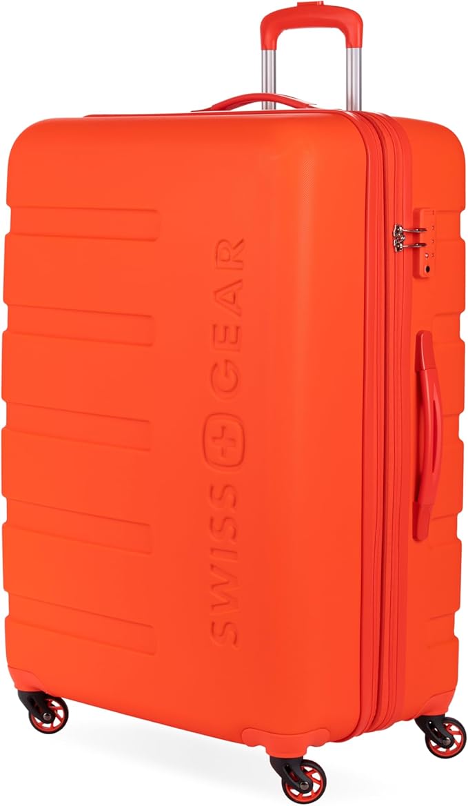 SwissGear 7366 Signature Hardside Expandable Luggage with Spinner Wheels, TSA Lock, Orange, Checked-Large 27-Inch
