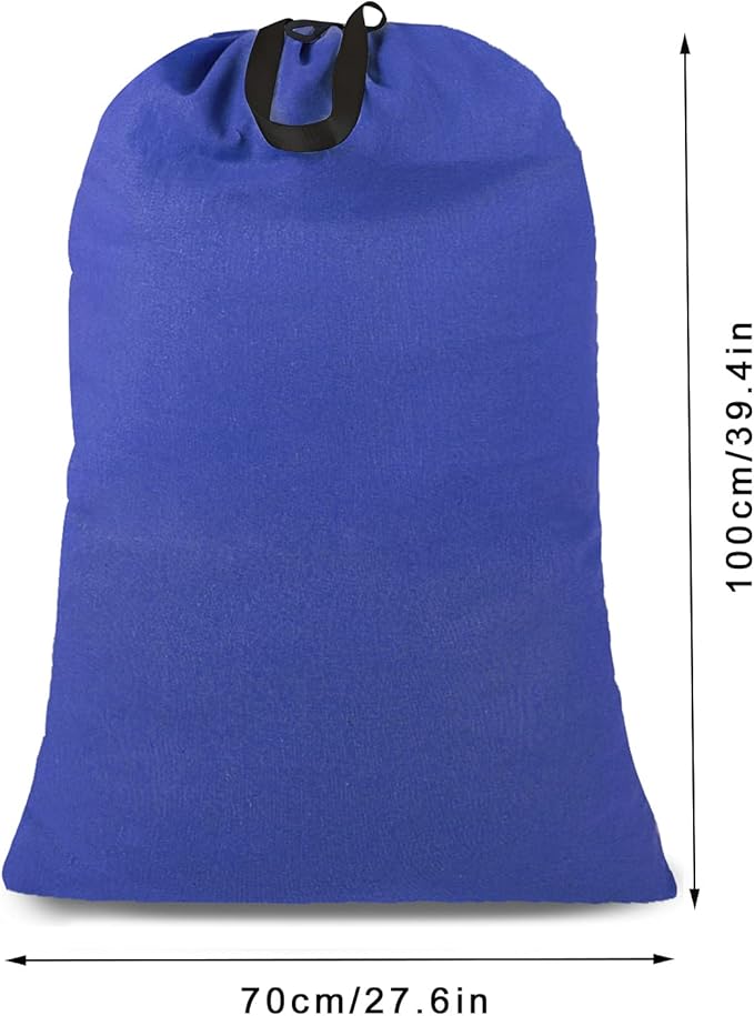 Heavy Duty Laundry Bag with Drawstring and Handle, Extra Large Travel Dirty Clothes Bag for Laundromat and Household, Durable Rip-Stop Laundry Hamper Liner, 28 x 40 Inch by SANFERGE, Royal Blue